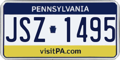 PA license plate JSZ1495