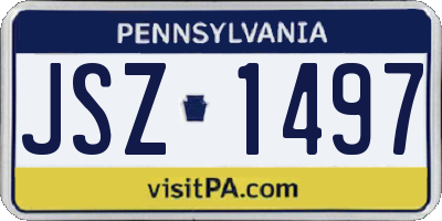 PA license plate JSZ1497