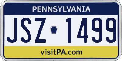 PA license plate JSZ1499
