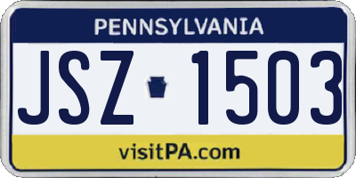 PA license plate JSZ1503