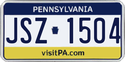 PA license plate JSZ1504