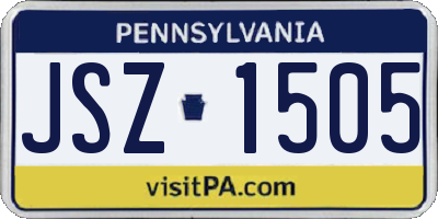 PA license plate JSZ1505