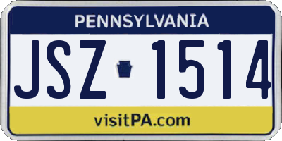 PA license plate JSZ1514