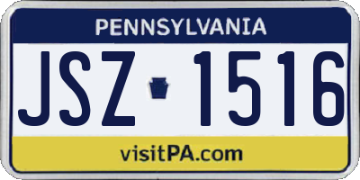 PA license plate JSZ1516
