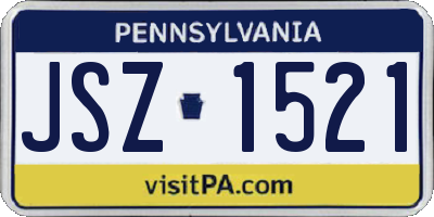 PA license plate JSZ1521