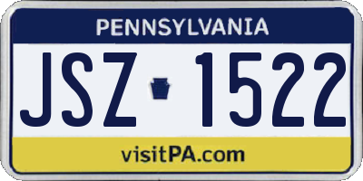 PA license plate JSZ1522