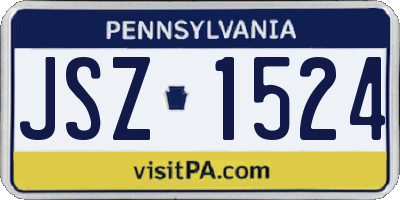 PA license plate JSZ1524