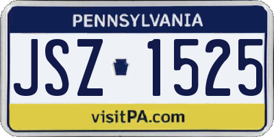 PA license plate JSZ1525
