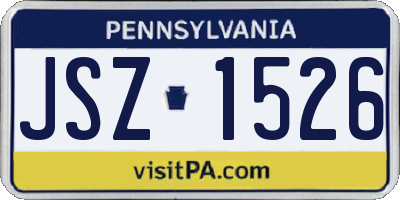 PA license plate JSZ1526