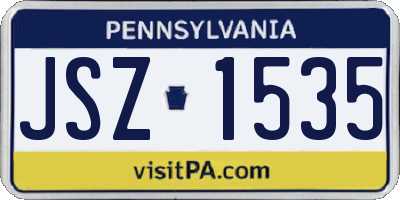 PA license plate JSZ1535
