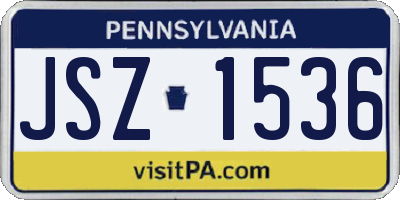 PA license plate JSZ1536