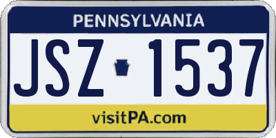PA license plate JSZ1537
