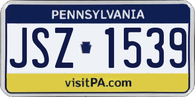 PA license plate JSZ1539