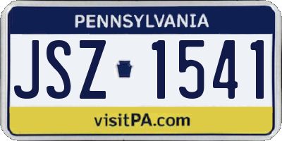 PA license plate JSZ1541