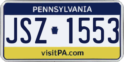 PA license plate JSZ1553