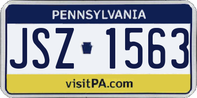 PA license plate JSZ1563