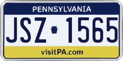 PA license plate JSZ1565