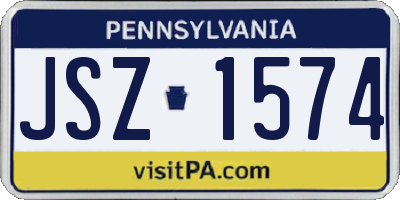PA license plate JSZ1574