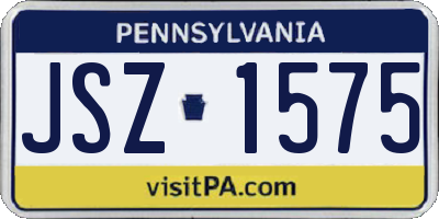 PA license plate JSZ1575