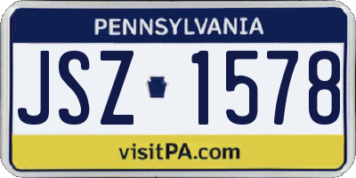 PA license plate JSZ1578