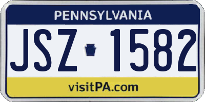 PA license plate JSZ1582