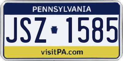 PA license plate JSZ1585