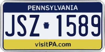 PA license plate JSZ1589