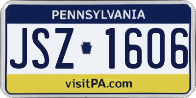 PA license plate JSZ1606