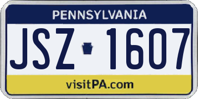 PA license plate JSZ1607