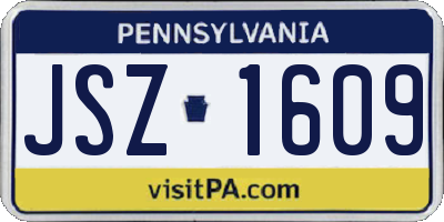 PA license plate JSZ1609