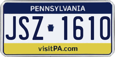PA license plate JSZ1610