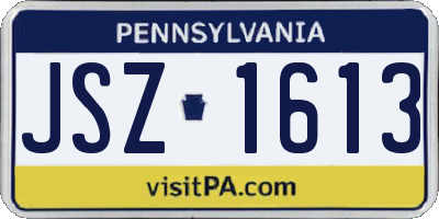 PA license plate JSZ1613