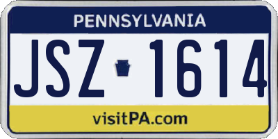 PA license plate JSZ1614