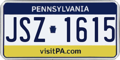 PA license plate JSZ1615