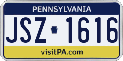 PA license plate JSZ1616