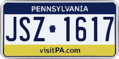 PA license plate JSZ1617