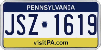 PA license plate JSZ1619