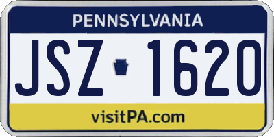 PA license plate JSZ1620
