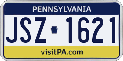 PA license plate JSZ1621