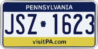 PA license plate JSZ1623