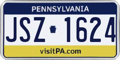 PA license plate JSZ1624