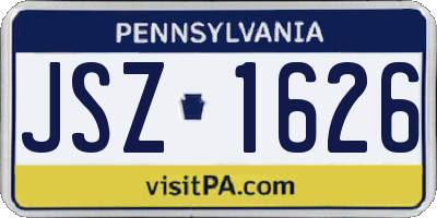PA license plate JSZ1626