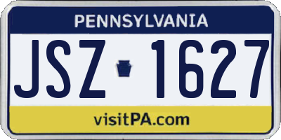 PA license plate JSZ1627