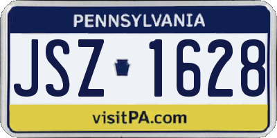 PA license plate JSZ1628