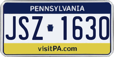PA license plate JSZ1630