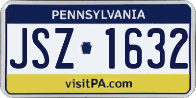 PA license plate JSZ1632