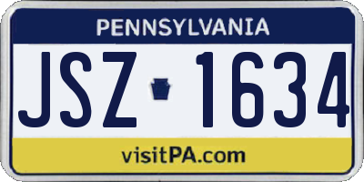 PA license plate JSZ1634