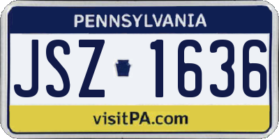 PA license plate JSZ1636