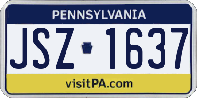 PA license plate JSZ1637