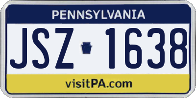 PA license plate JSZ1638